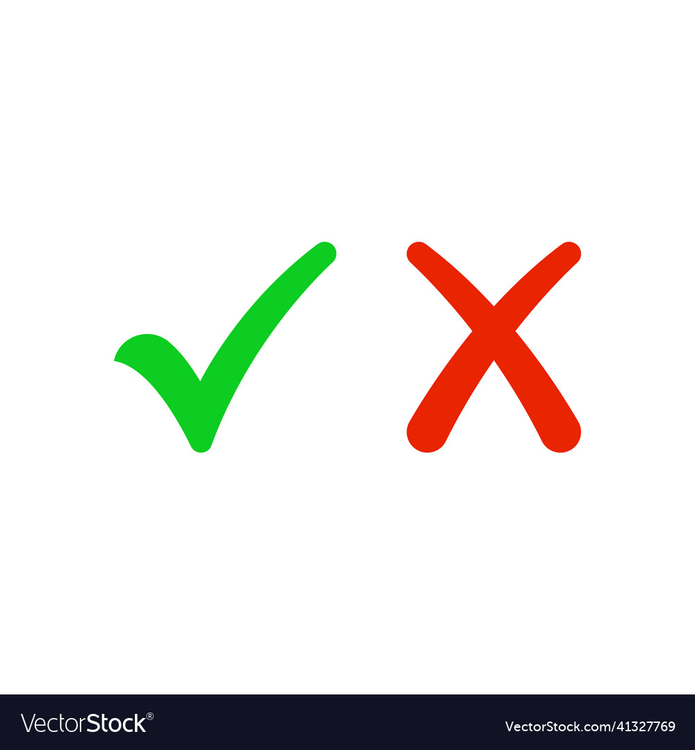 Set of tick and cross sign icon design
