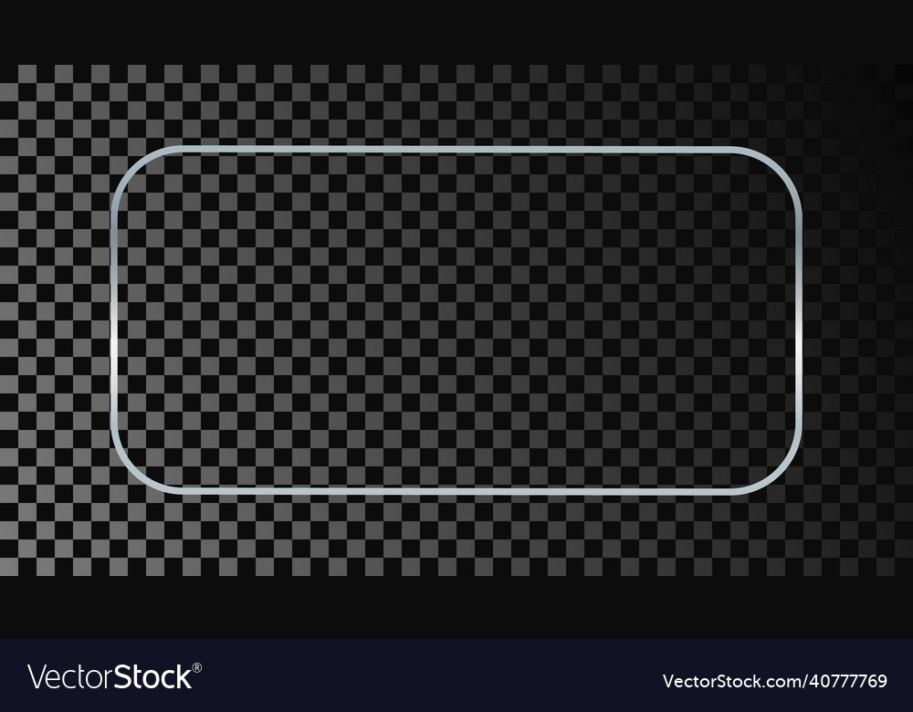 Silver glowing rounded rectangular frame