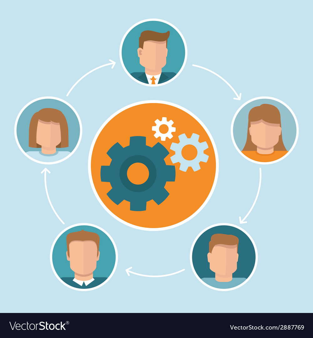 teamwork concept in flat style royalty free vector image