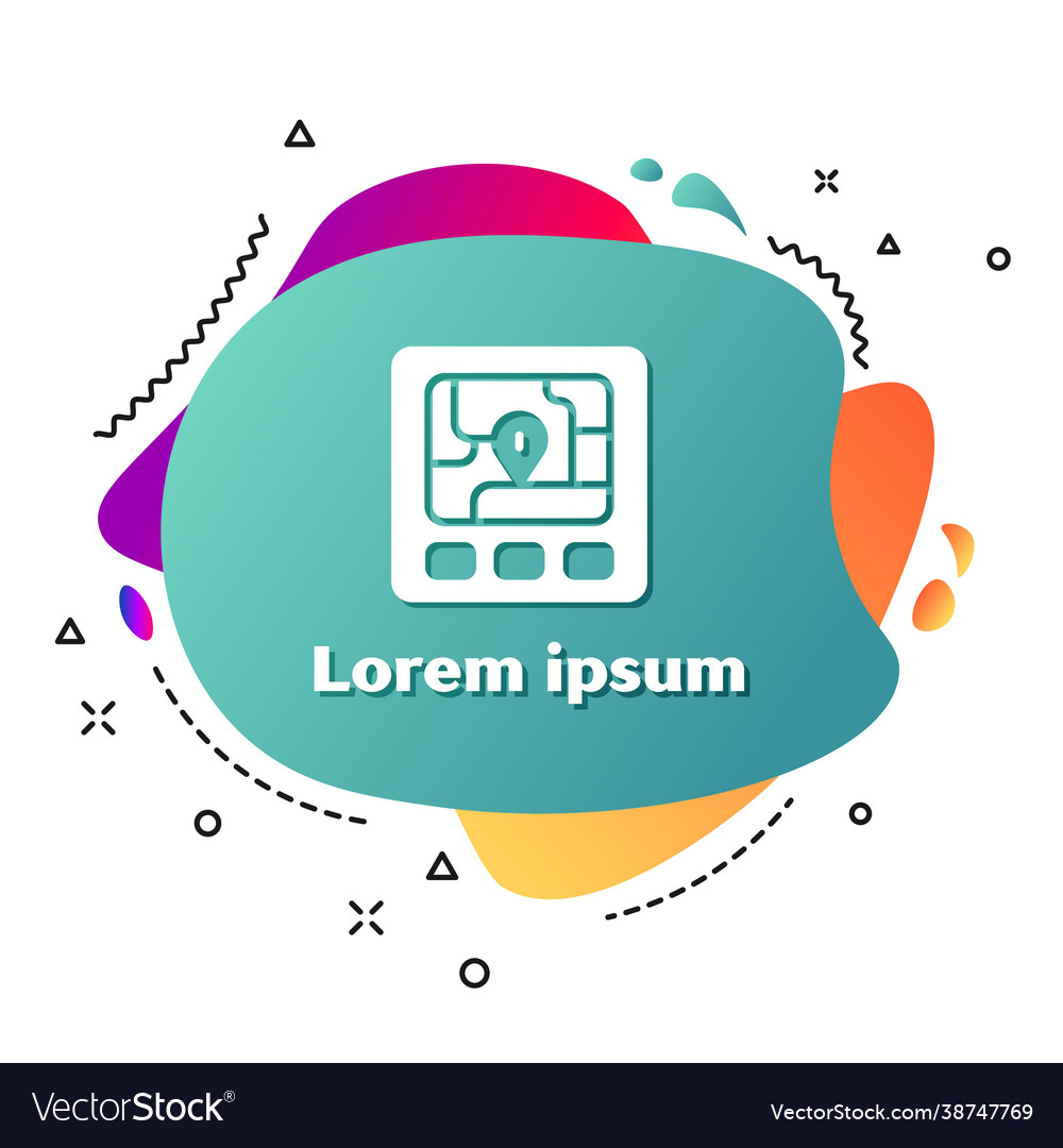 White gps device with map icon isolated on