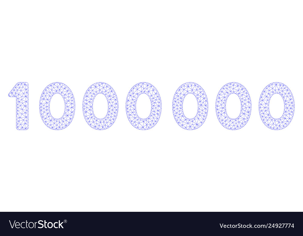 1000000 digits text polygonal frame mesh