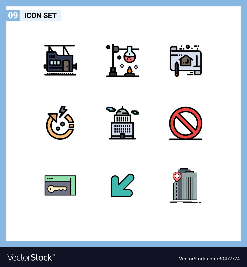 9 user interface filledline flat color pack