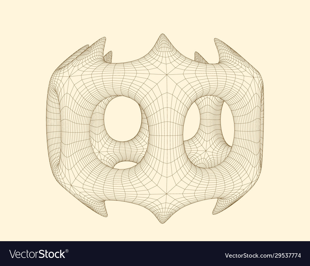 Abstract 3d shape with holes wireframe
