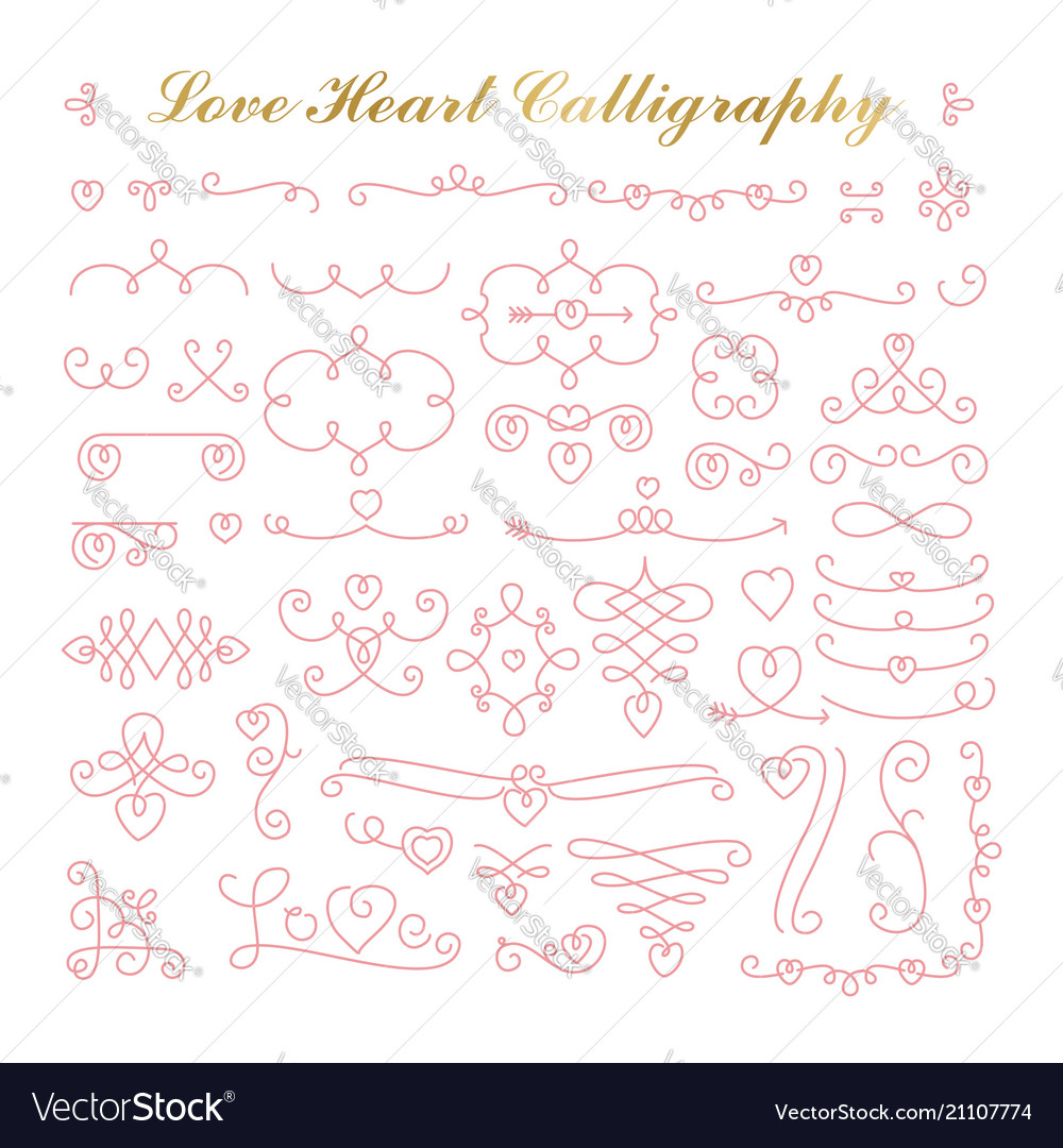 Calligraphic design elements and page decoration vector image Calligraphic design elements and page decoration