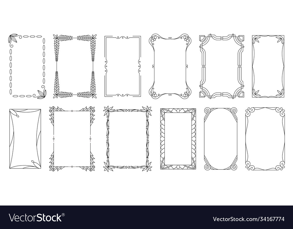 Decorative frames and borders standard rectangle Vector Image Decorative frames and borders standard rectangle