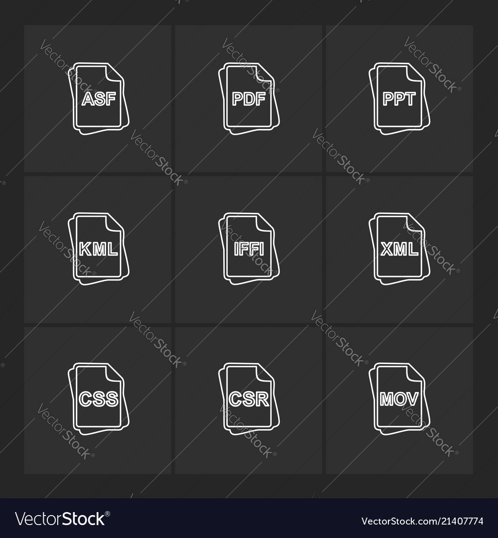 File type files documents eps icons set