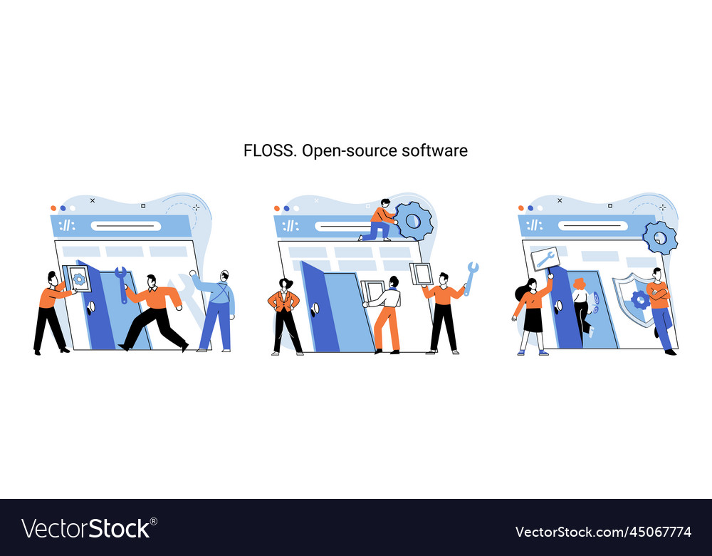Floss open source software free product anyone vector image Floss open source software free product anyone