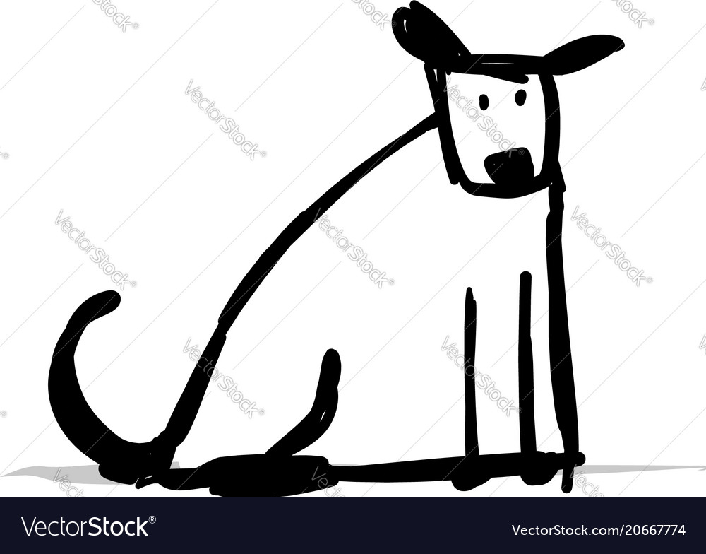 Funny dog sketch for your design