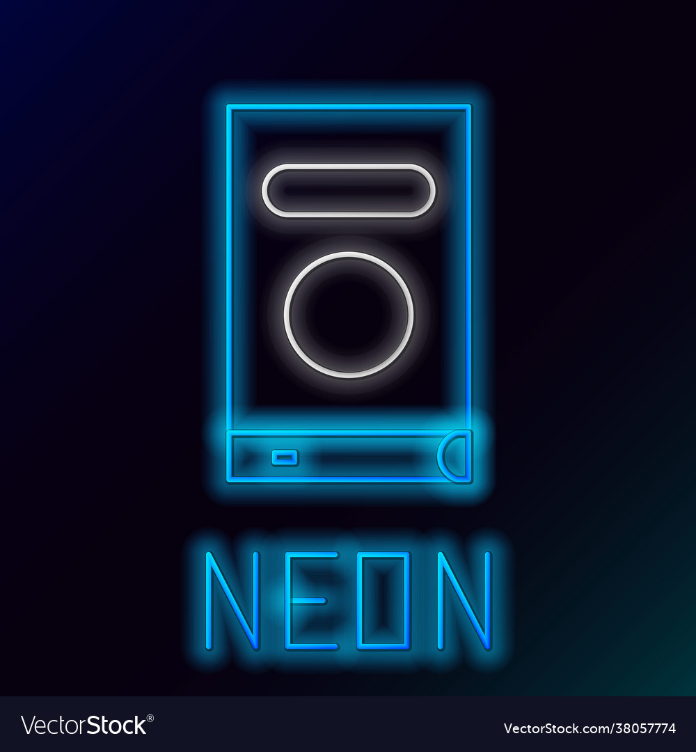 Glowing neon line book icon isolated on black