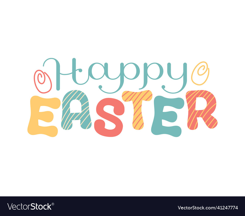 Happy easter text lettering for a festive