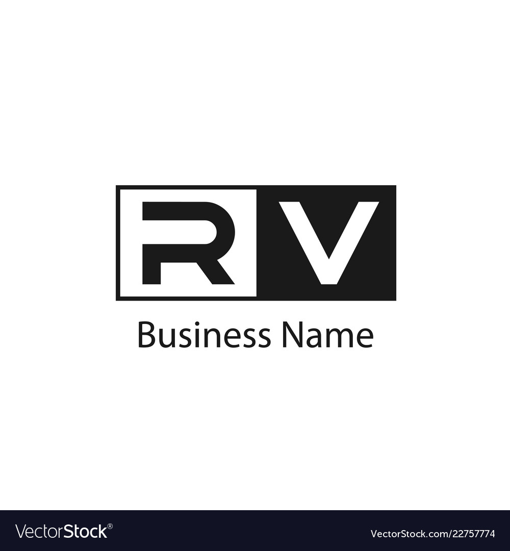 Initial letter rv logo template design