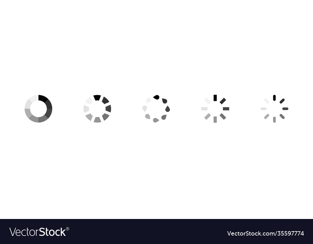 Loader circle icon set isolated web bar