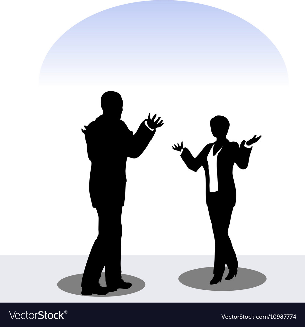 Mann und Frau Silhouette im Treffen Pose