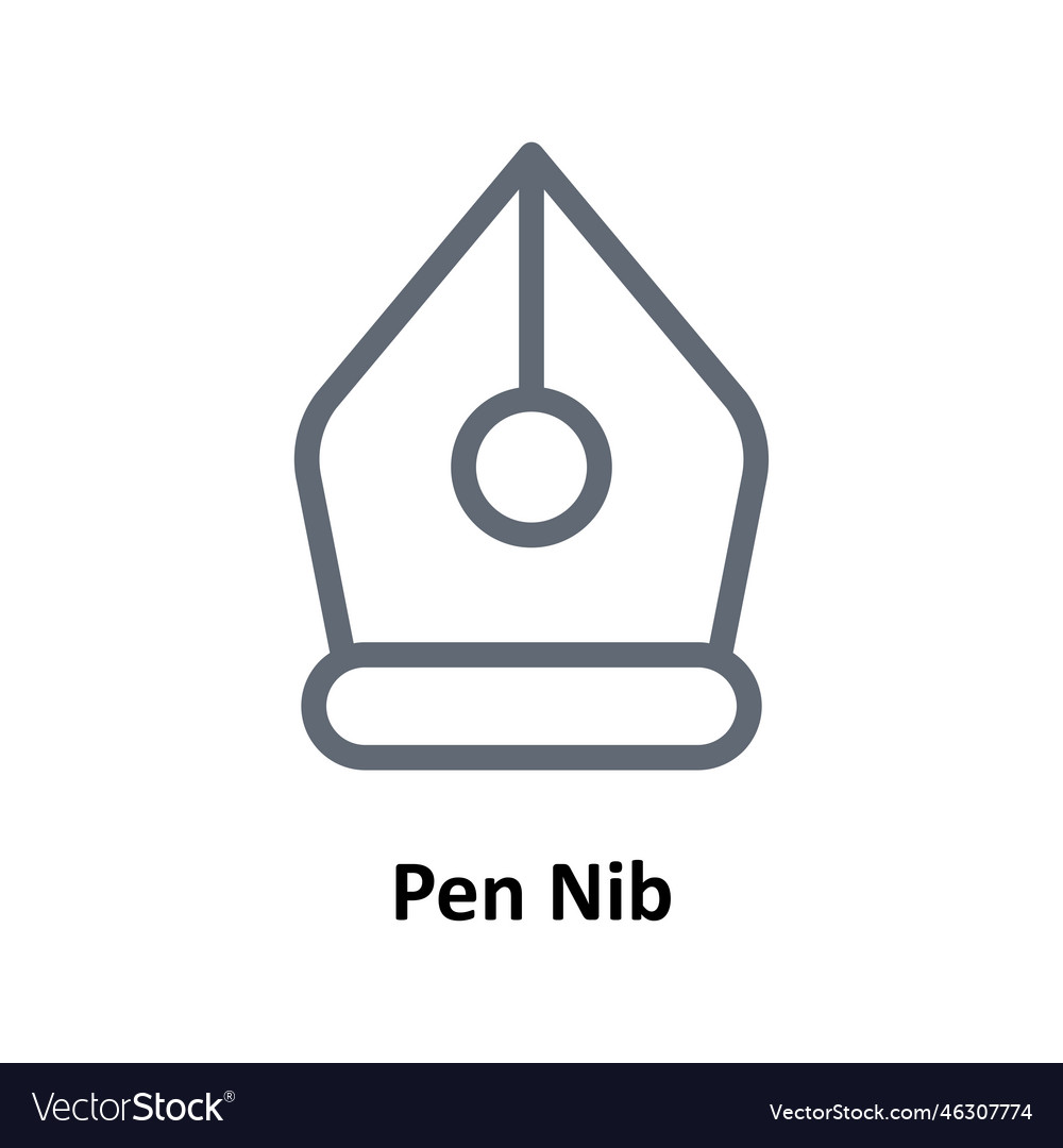 Pen nib outline icons simple stock illu