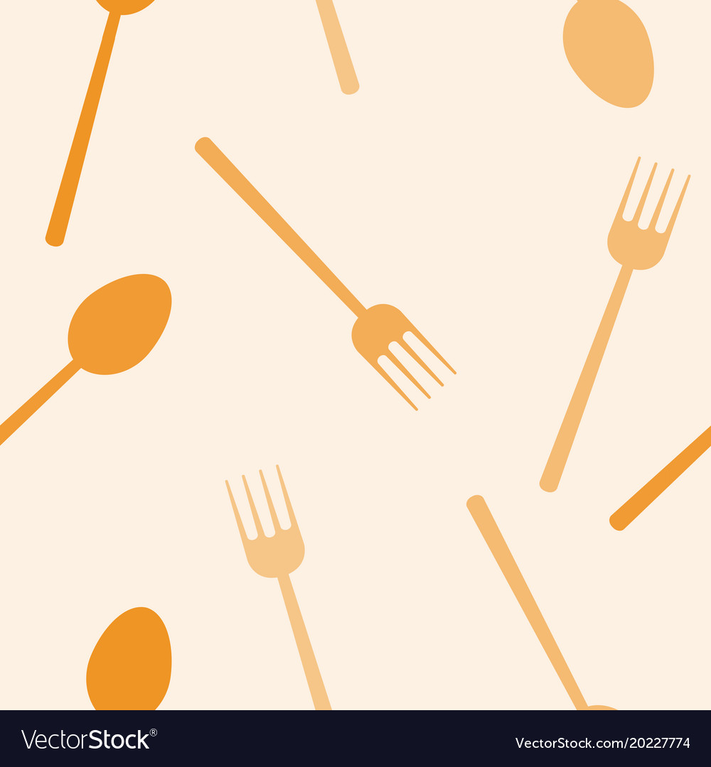 Seamless pattern spoon and fork background Vector Image