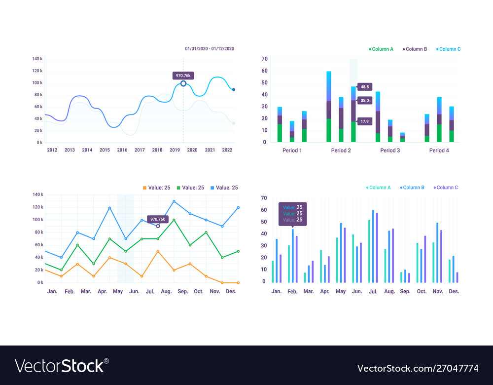 Set charts elements for design vector image Set charts elements for design