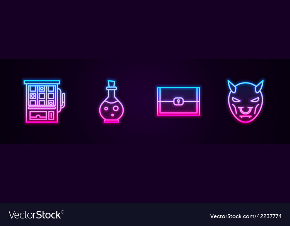 Set line slot machine bottle with magic elixir Vector Image Set line slot machine bottle with magic elixir