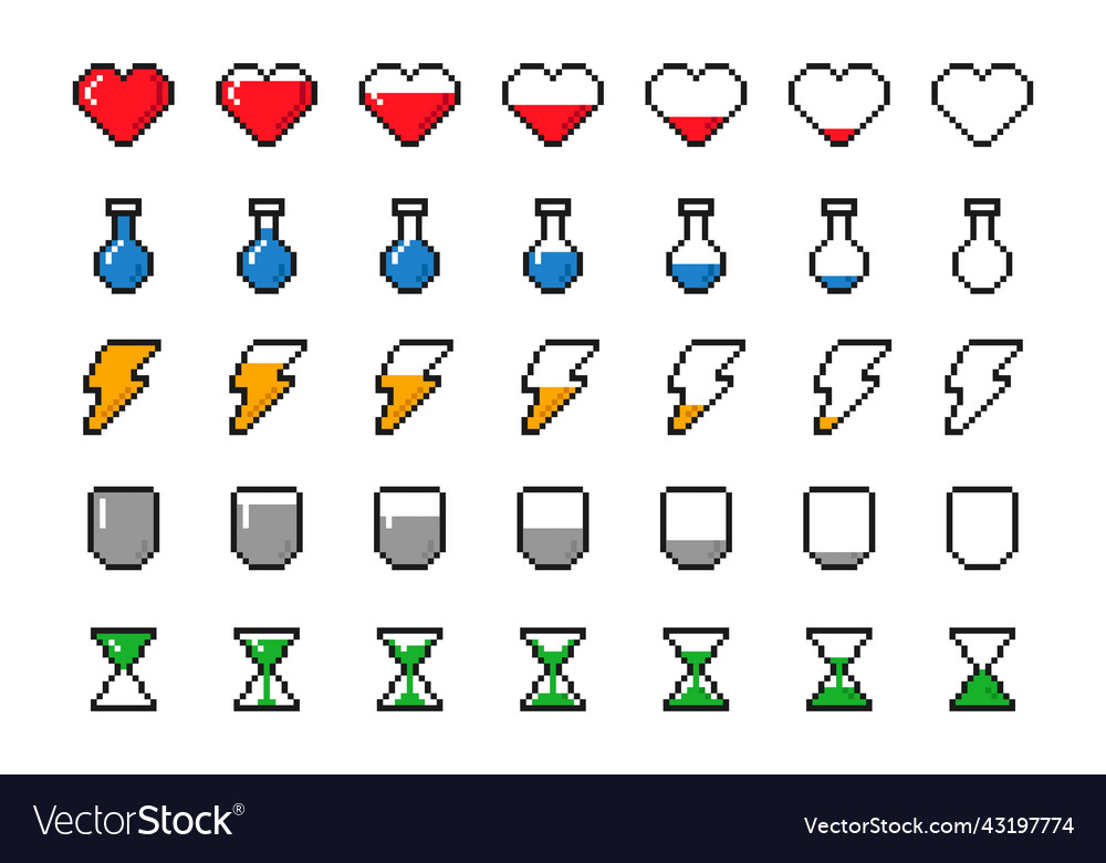 Set of game items scale