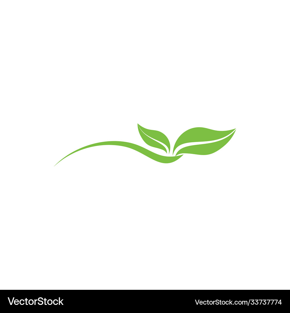 Simple curves leaf dynamic logo Royalty Free Vector Image