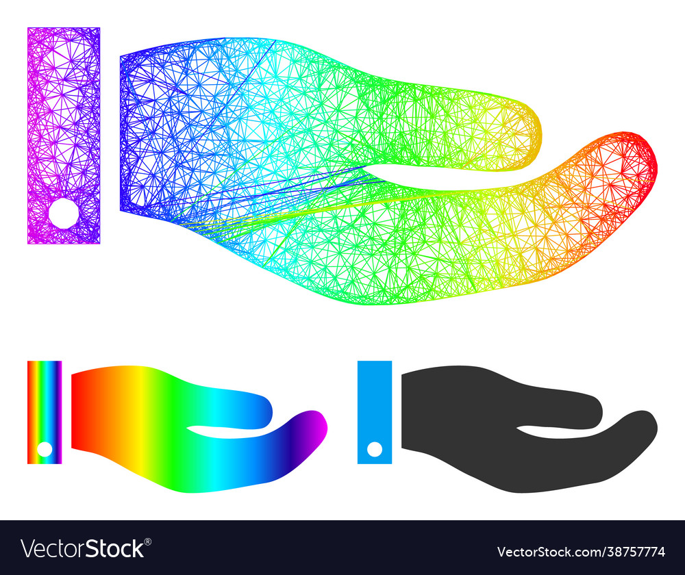 Spectrum net gradient hand icon vector image Spectrum net gradient hand icon