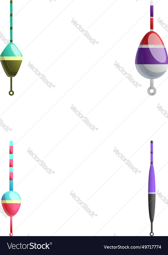 Various float icons set cartoon different Vector Image
