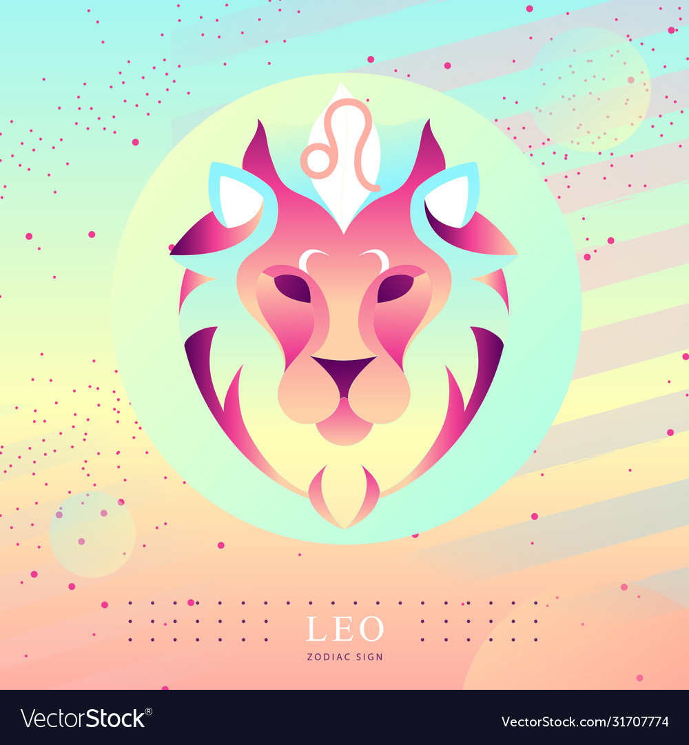 Witchcraft card with astrology leo zodiac sign Vector Image