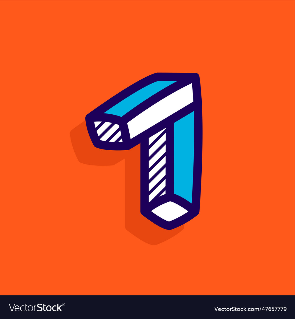 1 logo isometric number one impossible lines Vector Image