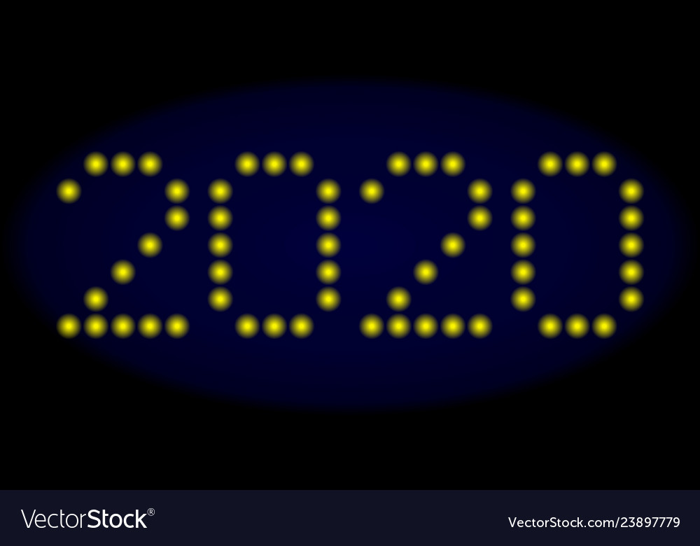 2020 led style caption with glowing dots