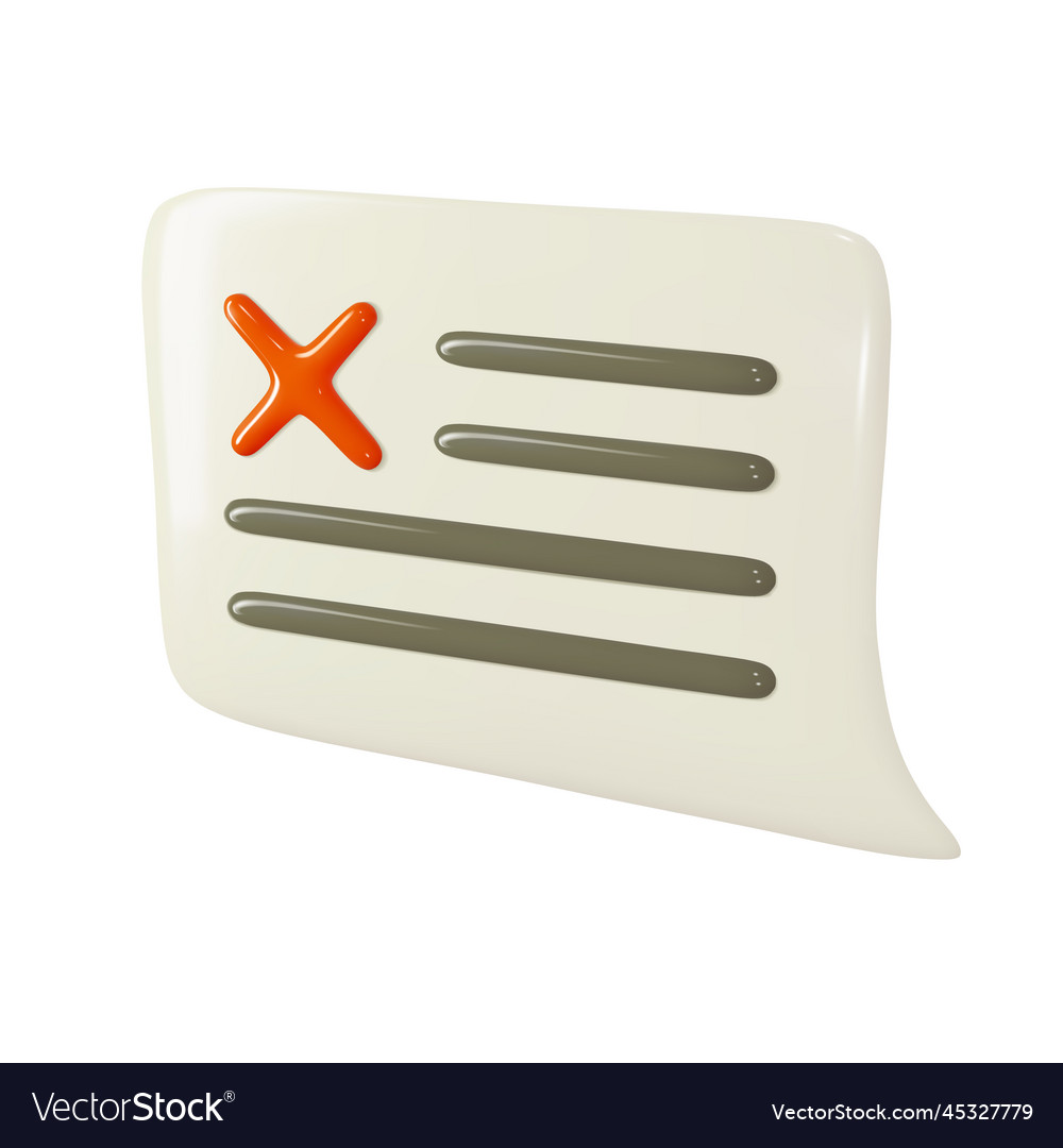 3d no text bubble declined dialog box cross sms vector image 3d no text bubble declined dialog box cross sms