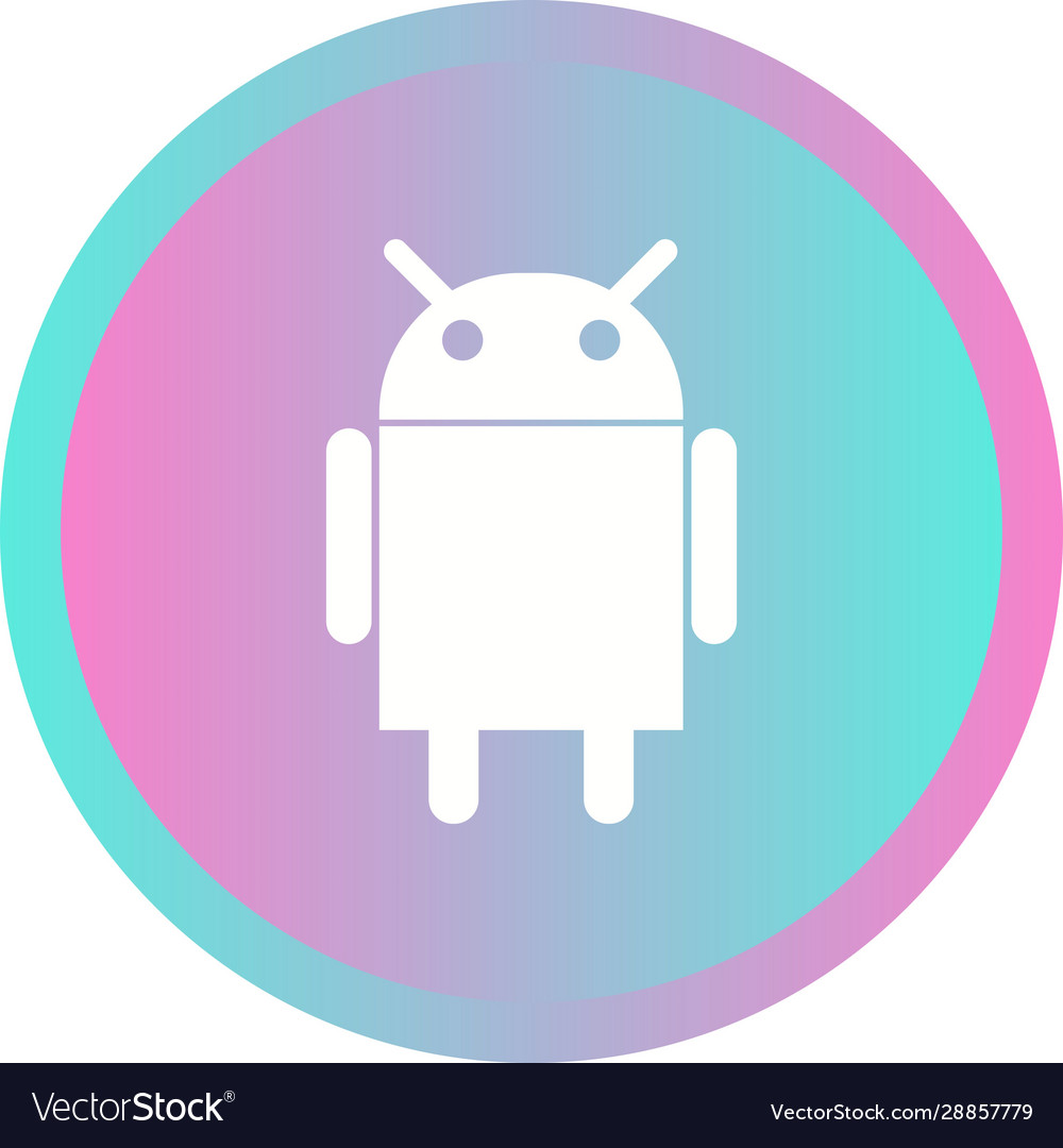 Beautiful android logo glyph icon Royalty Free Vector Image