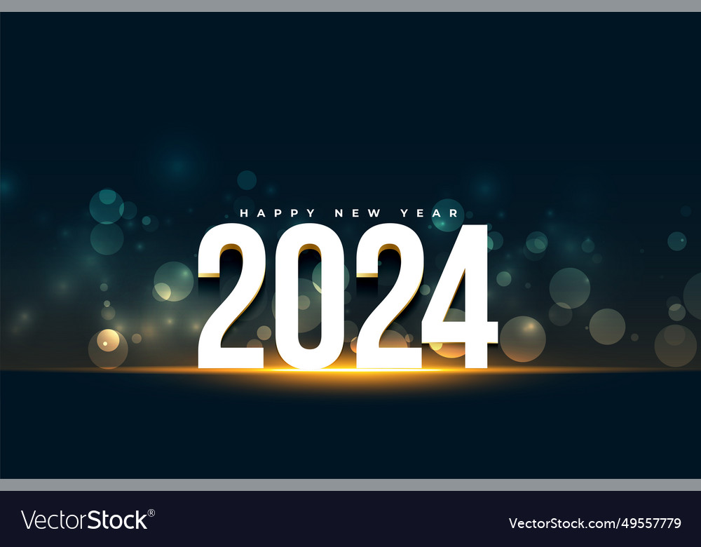 Decorative happy new year 2024 wishes background Vector Image