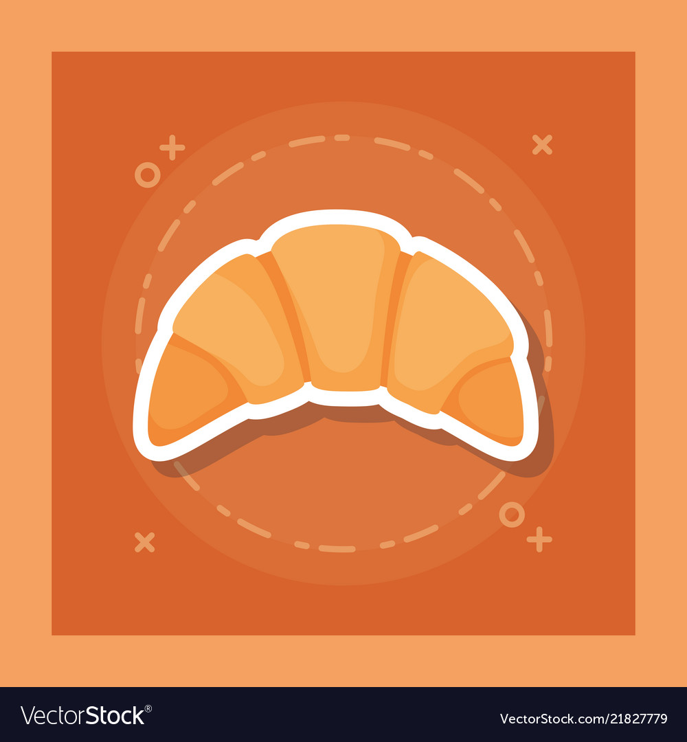 Delicious croissant bread icon