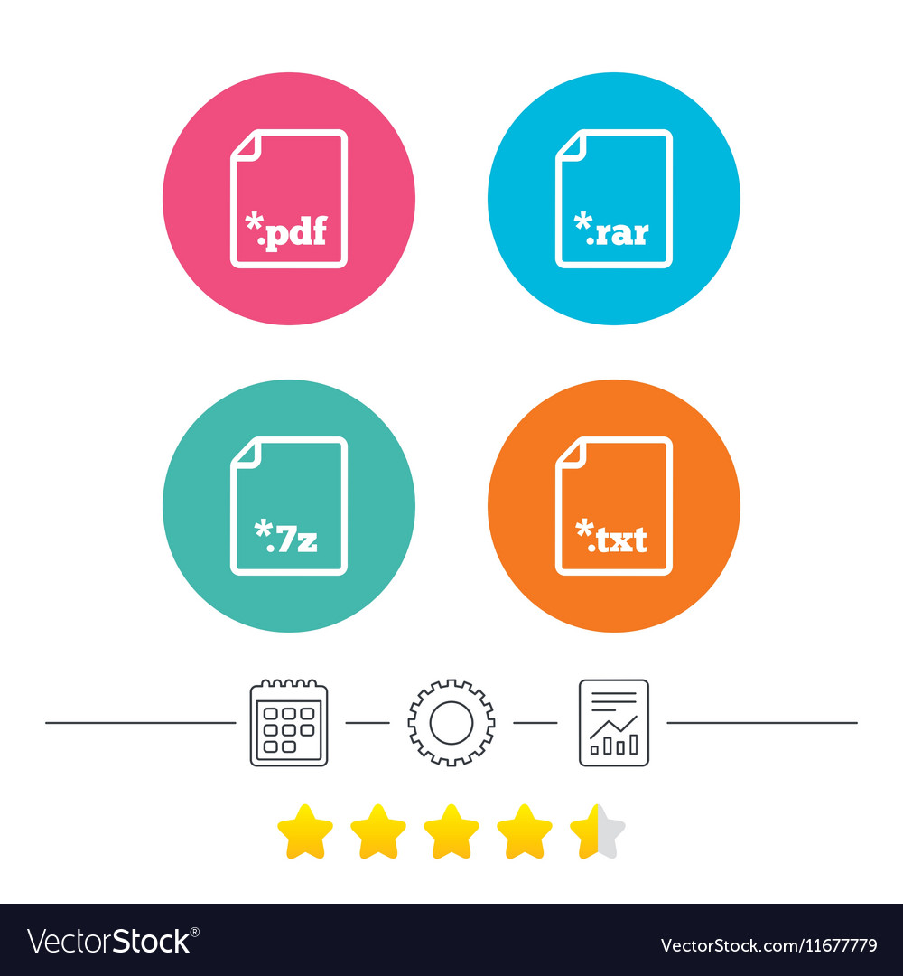 Document signs file extensions symbols