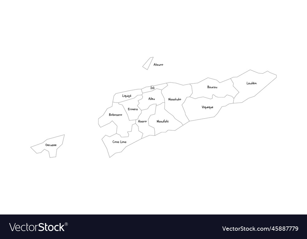 East timor political map of administrative