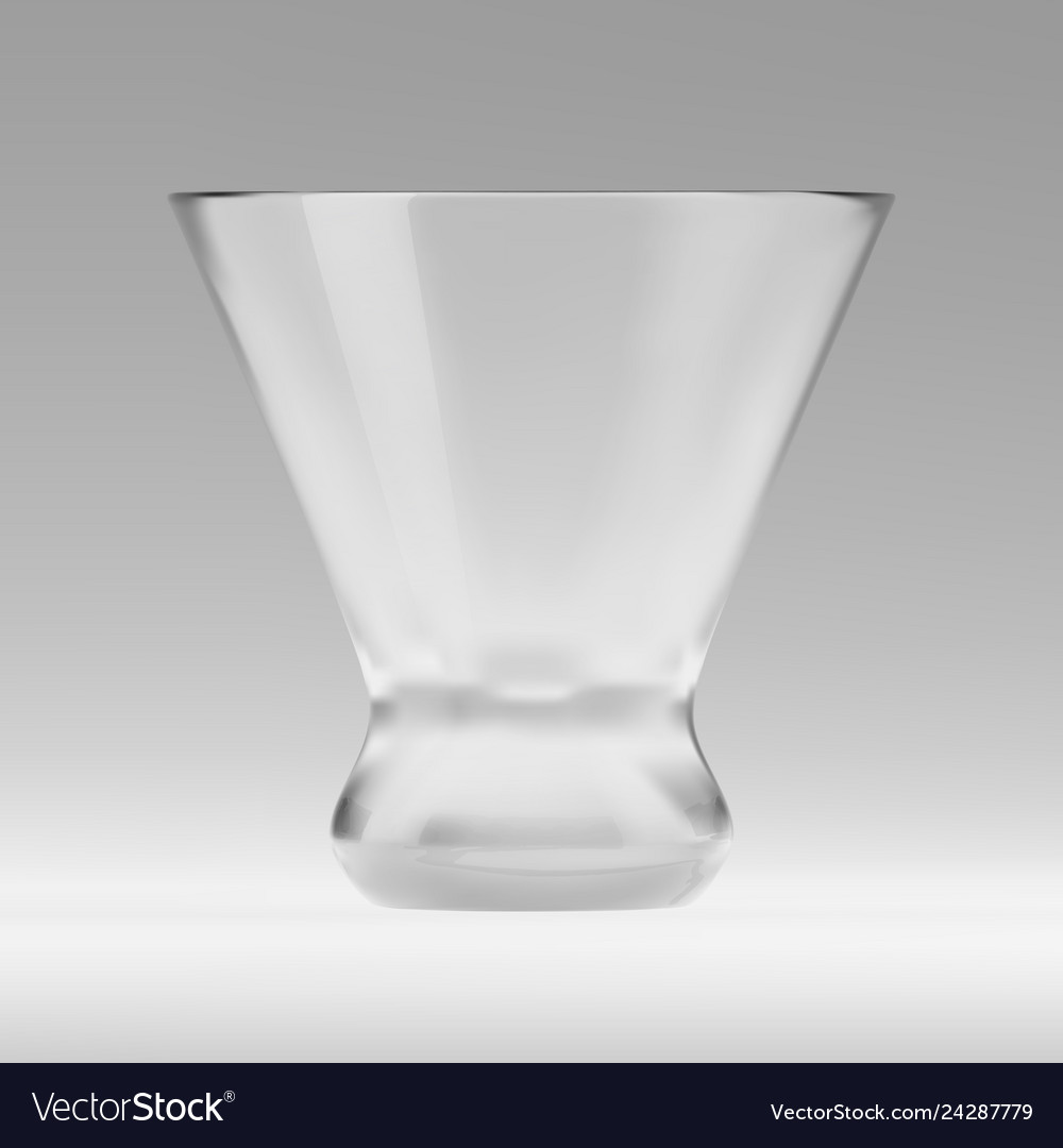 Empty transparent triangular glass