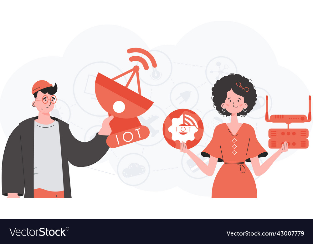 Internet of things and automation concept vector image Internet of things and automation concept