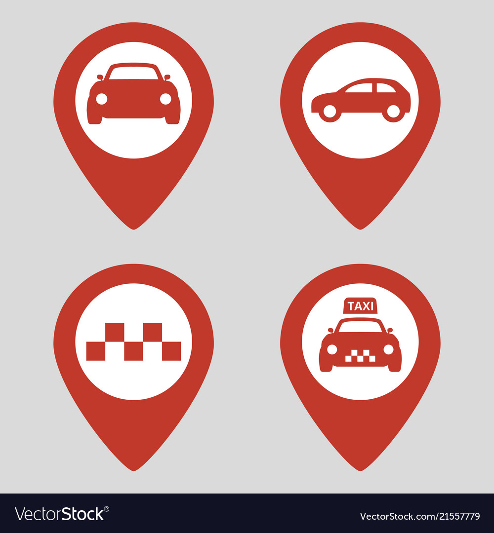 Map pin location icons set on gray background vector image Map pin location icons set on gray background