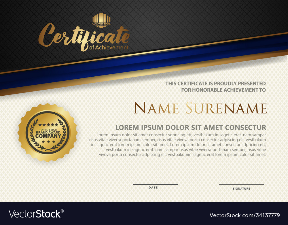 Modern certificate template with lines style
