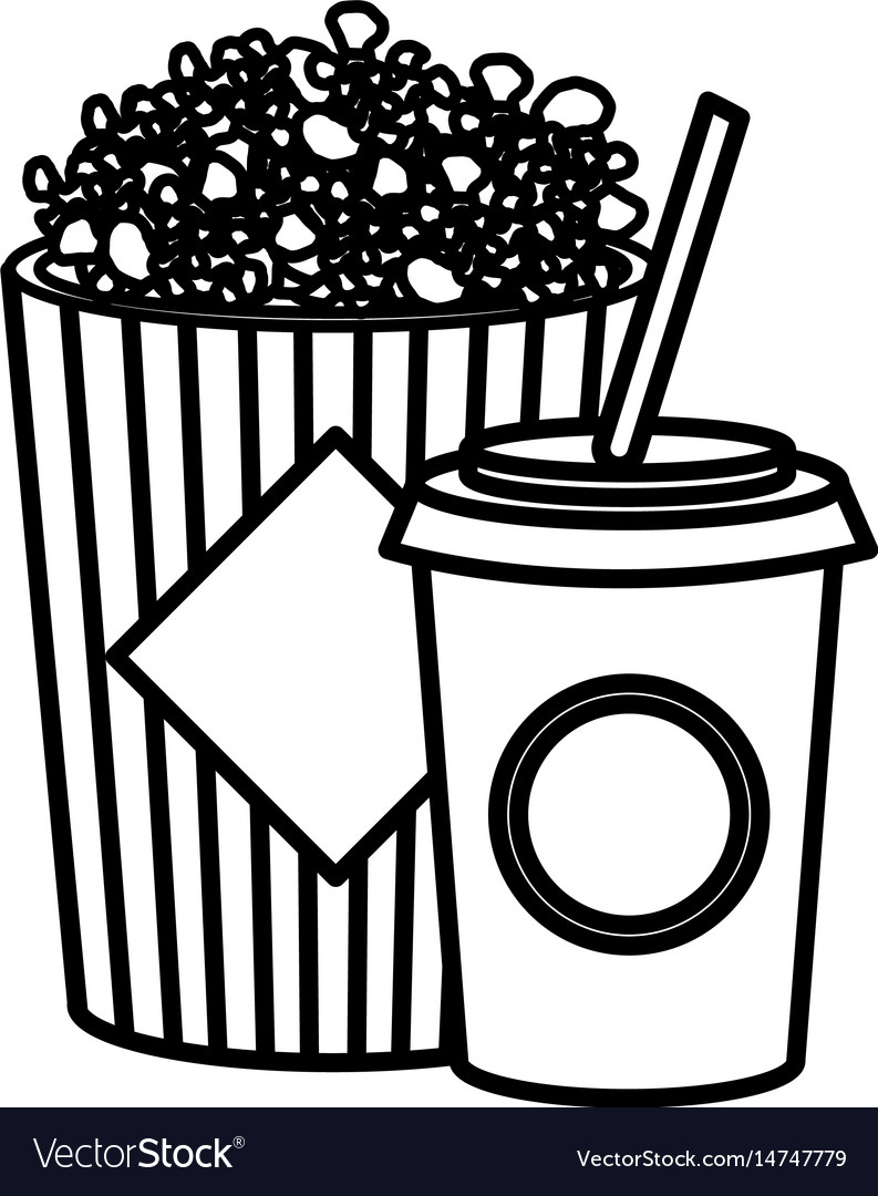 Pop corn and soda isolated icon Royalty Free Vector Image