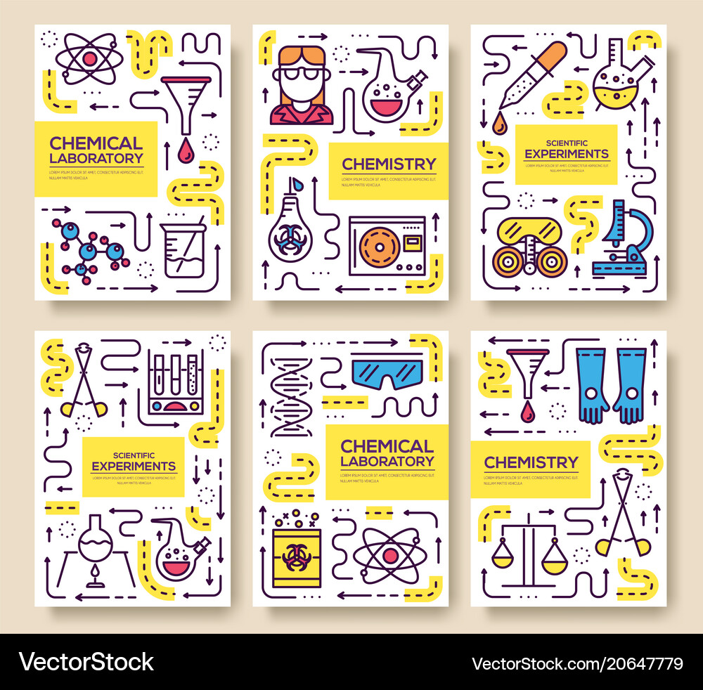 Premium Quality Scientific Brochure Card Vector Image