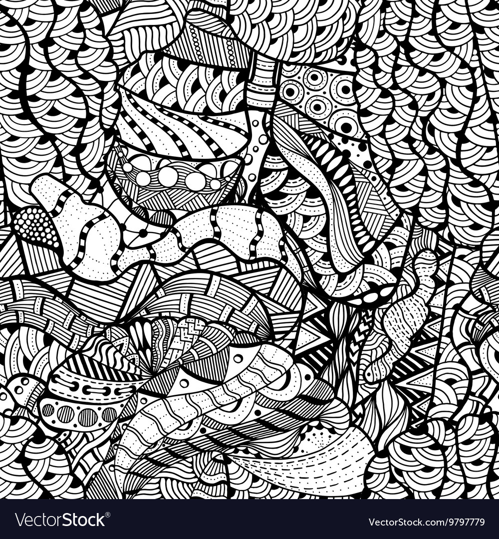 Seamless pattern with ethnic elements