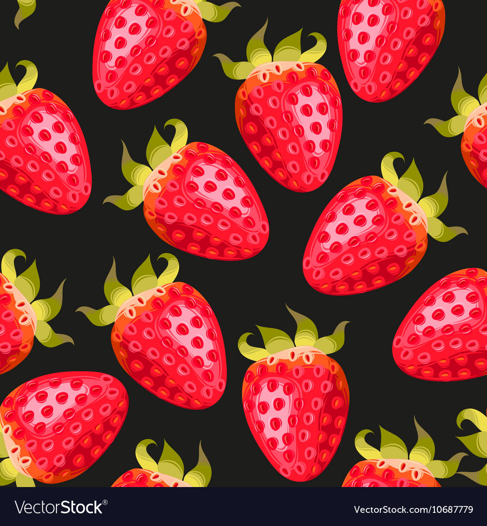 Seamless strawberry pattern Royalty Free Vector Image