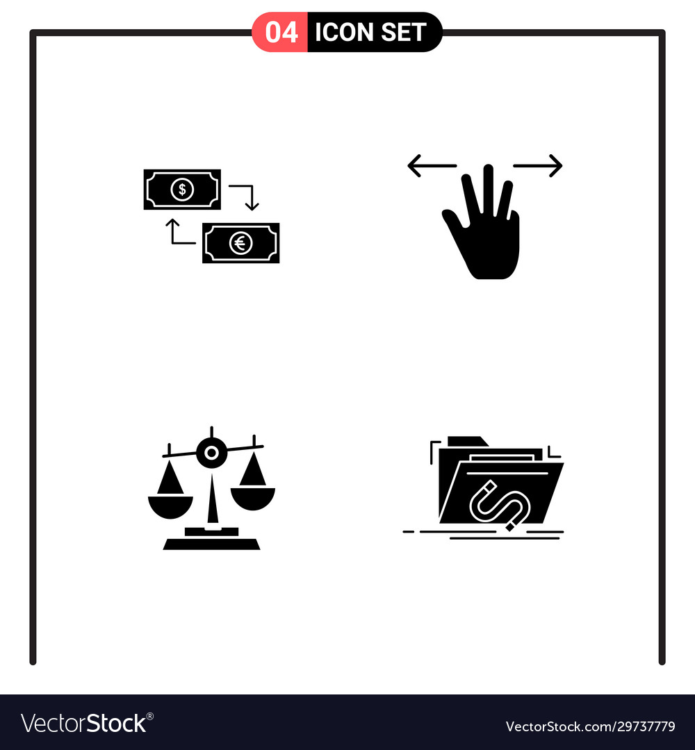 Set 4 solid style icons for web and mobile Vector Image Set 4 solid style icons for web and mobile