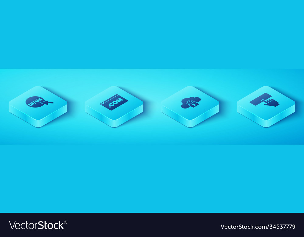 Set isometric ui or ux design keyboard vector image Set isometric ui or ux design keyboard
