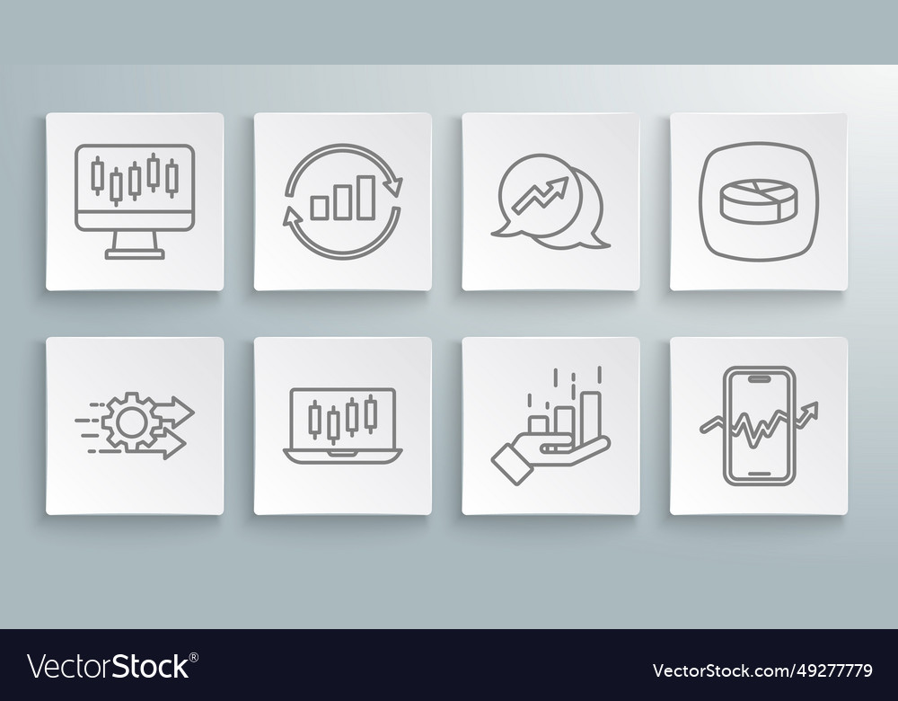 Set line time management graph chart infographic