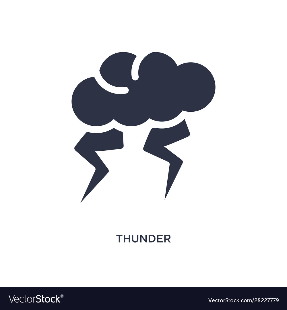 Thunder icon on white background simple element