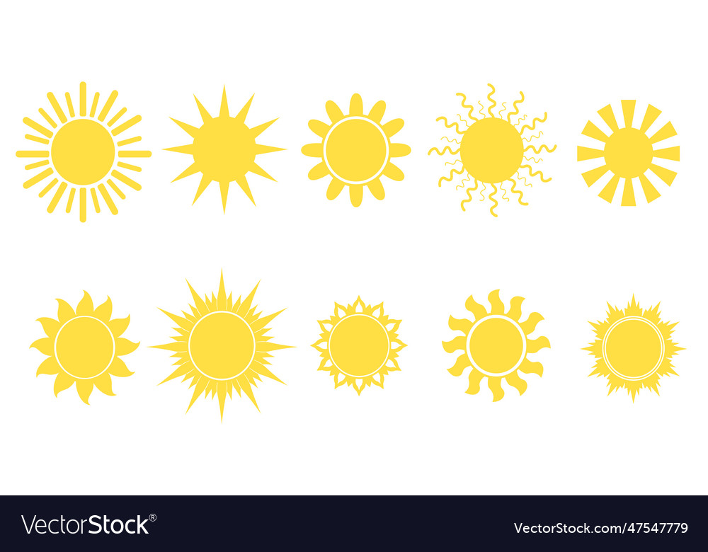 Yellow sun set Royalty Free Vector Image - VectorStock