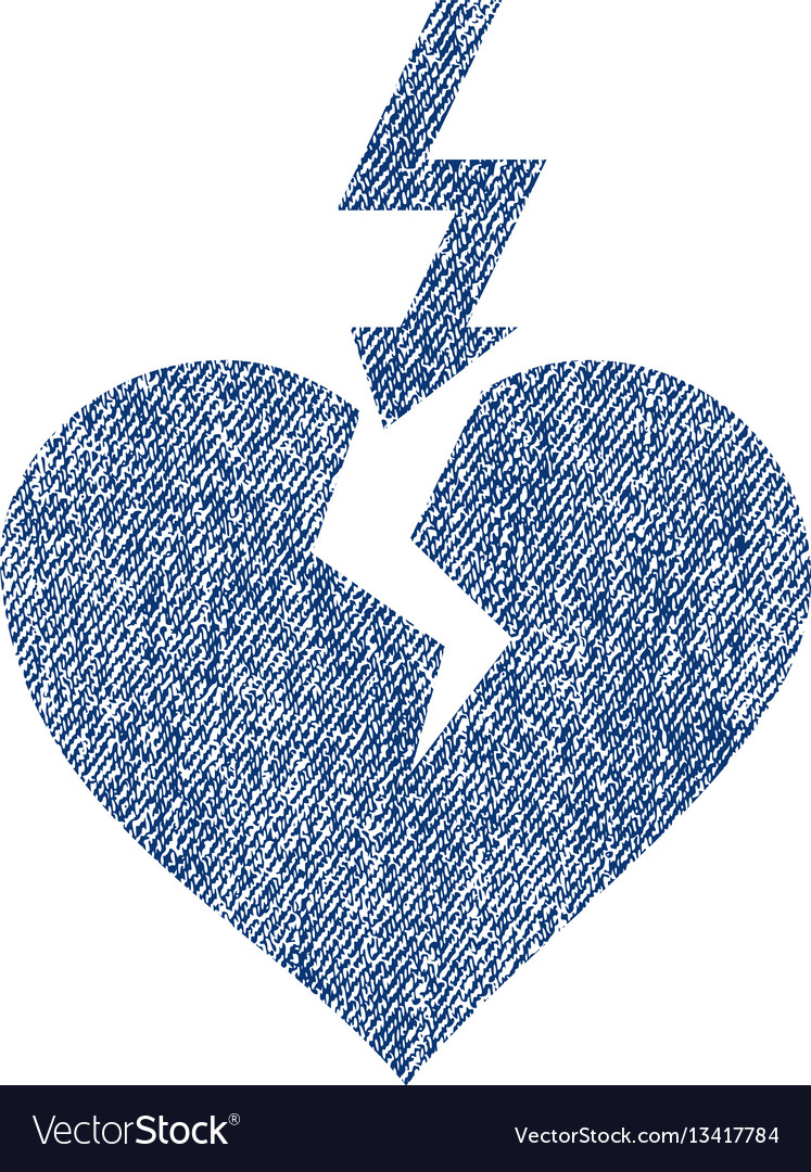 Break heart fabric textured icon