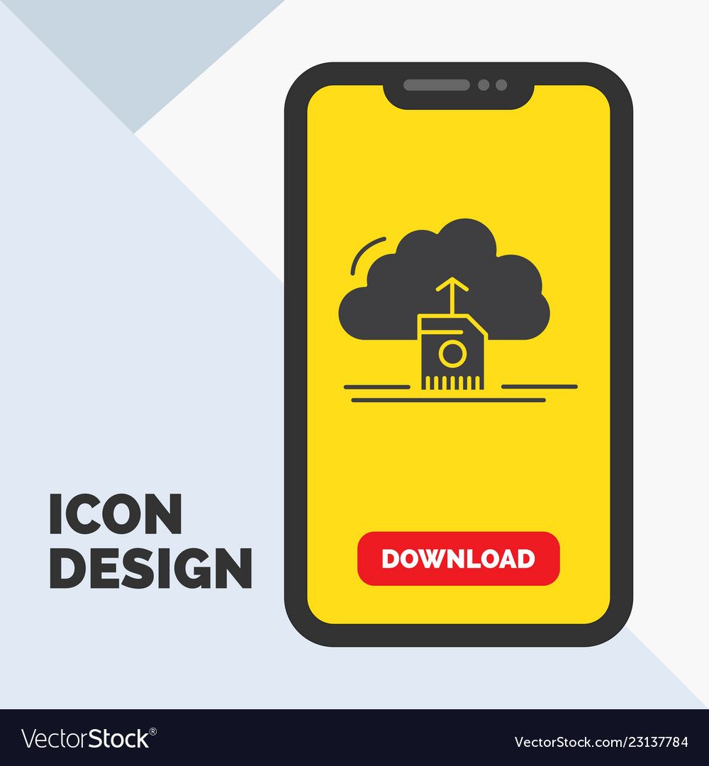 Cloud Upload speichern Daten Computing Glyph-Symbol vector image Cloud Upload speichern Daten Computing Glyph-Symbol