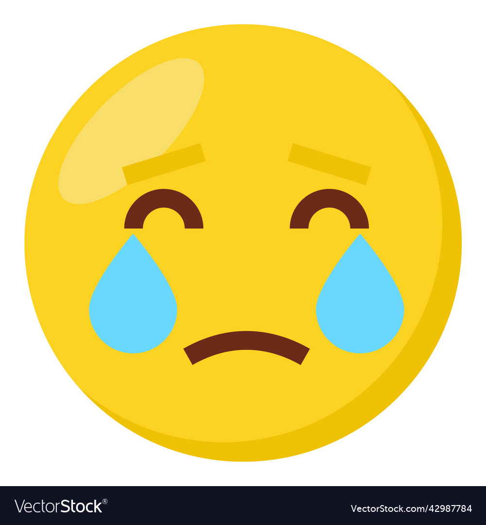 Crying face Royalty Free Vector Image - VectorStock